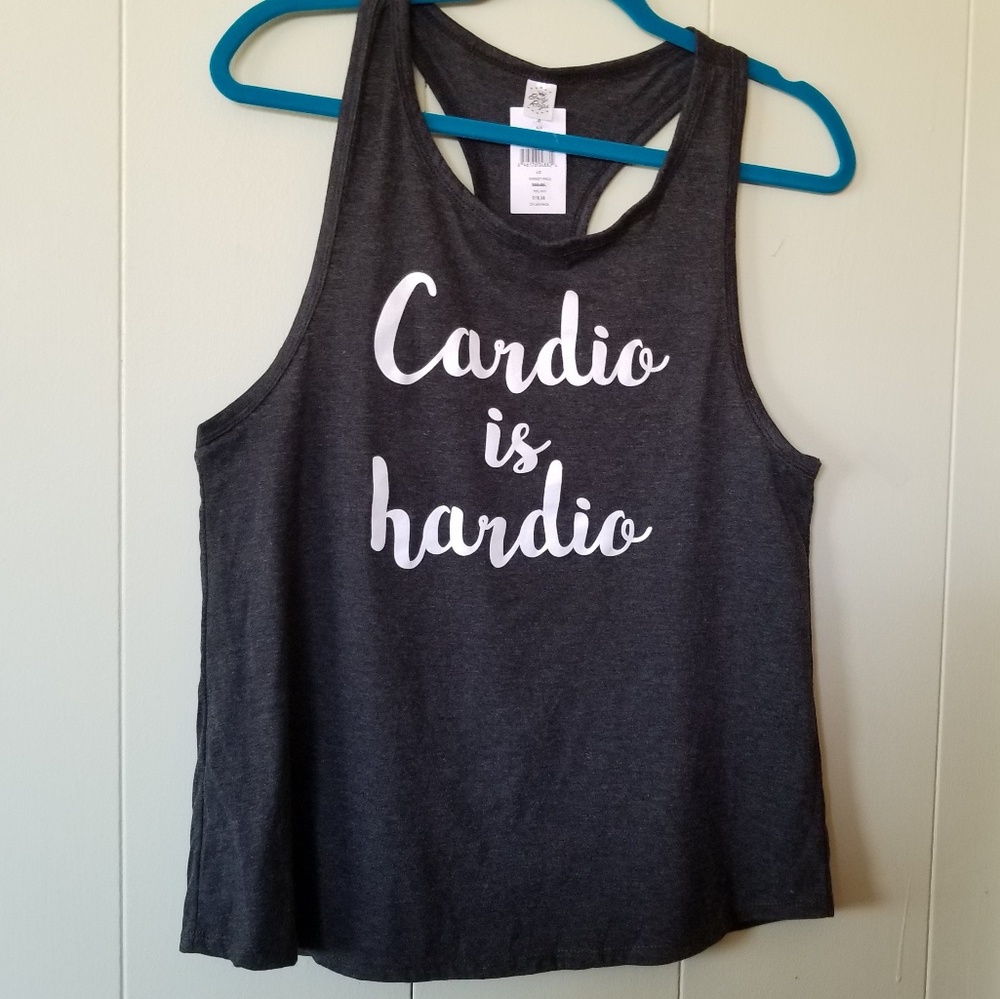 Cardio is Hardio Tank Top NWT Sz L